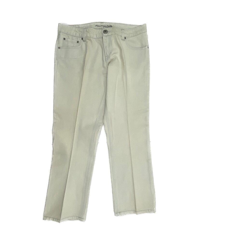 American Eagle Hipster Straight Leg Women's‎ size 14 Off White Cream Denim jeans